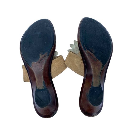 Summer Flat Slippers Sandals Low heels Size 6 with Cute Sunflower, Made in Italy - Picture 5 of 6